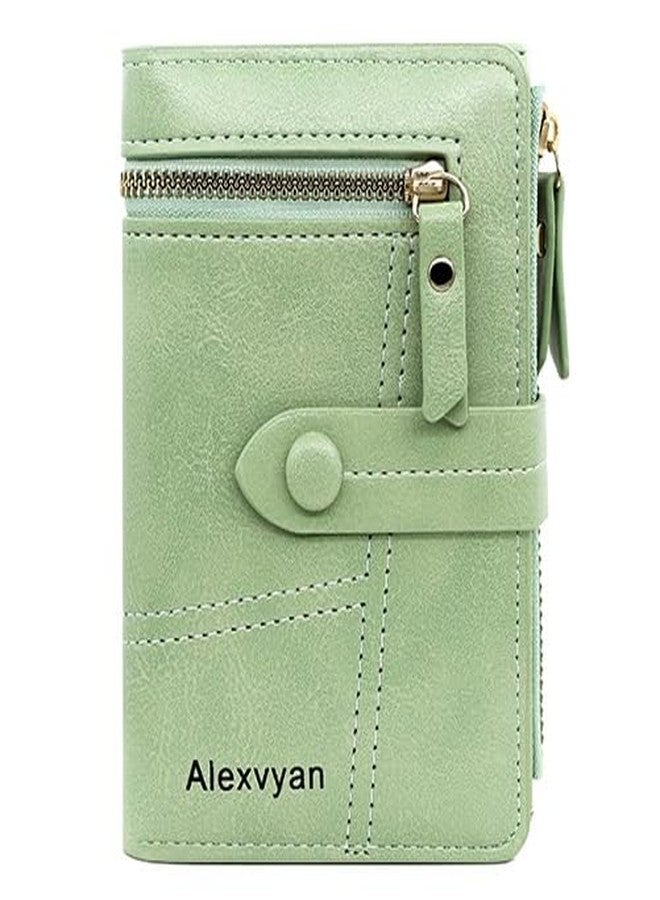 Alexvyan Medium Green Women's Purse Wallet Organizer Female Hand Clutch Women/Ladies/Girls Wallets Credit Card Holder - Image 1